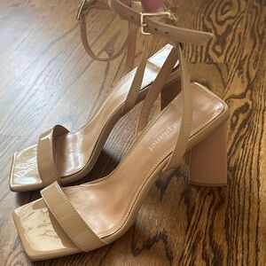 Nude Ankle Strap Women's High Heels Size 7.5
